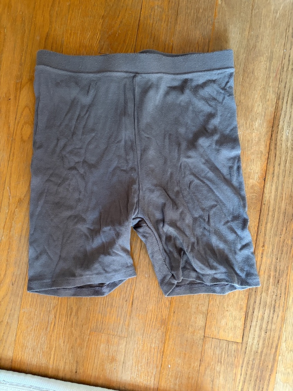 Solid Gray ribbed Stretch Bike joah brown Shorts